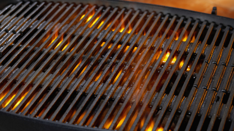 Flames from a grill
