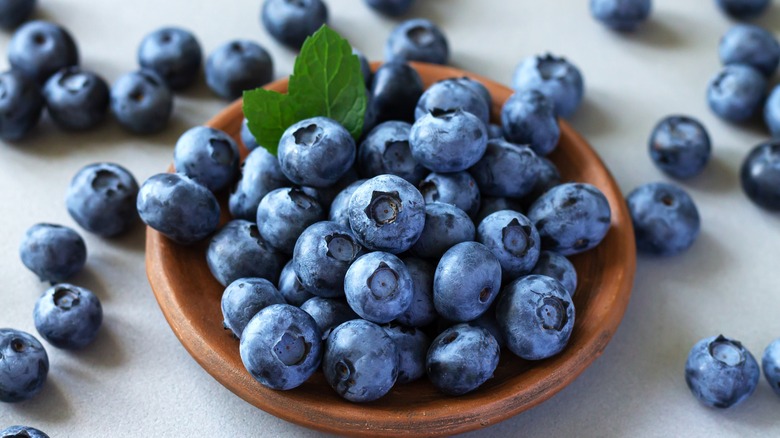 Pile of fresh blueberries