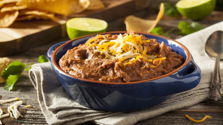 refried beans with chips
