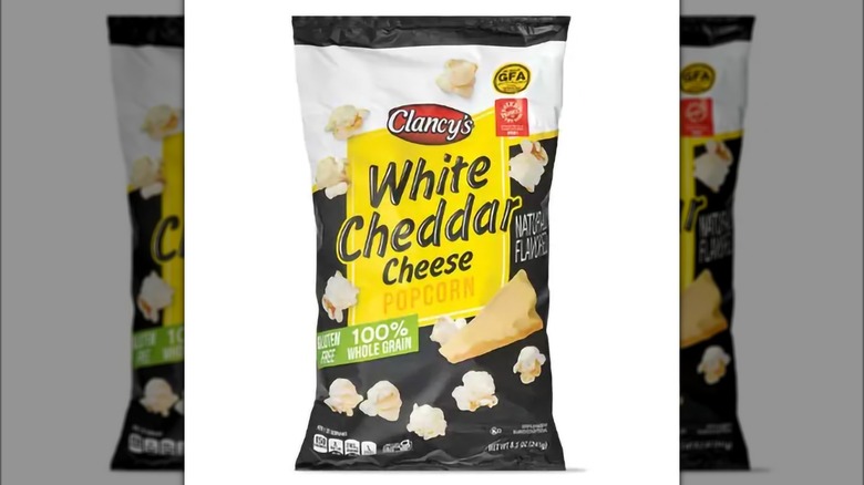 Clancy's white cheddar popcorn bag