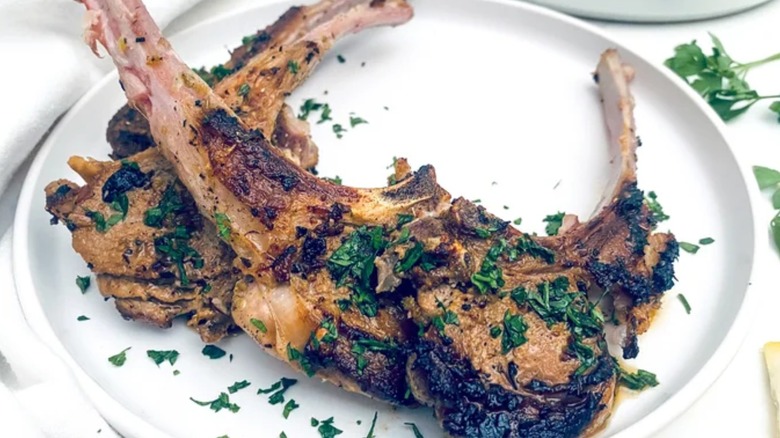 plate of lamb chops