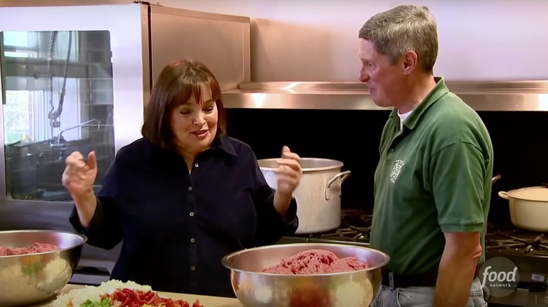 Ina Garten and firefighter Scott Elley make Sloppy Joes