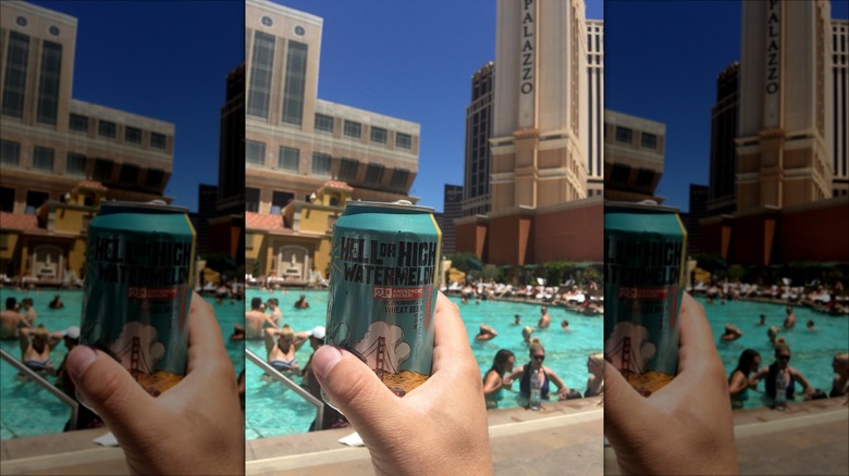 Drinking at the Venetian pool