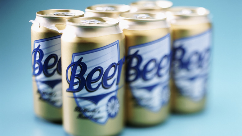 Generic six pack of beer cans