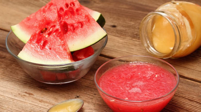 Watermelon with honey