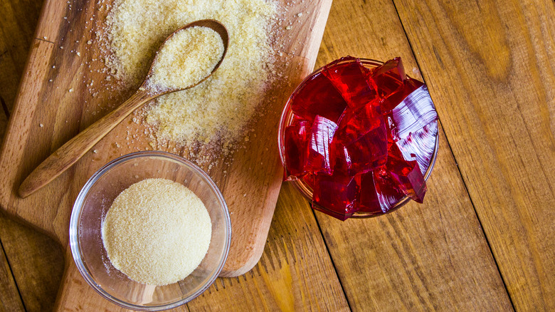 Gelatin on a board