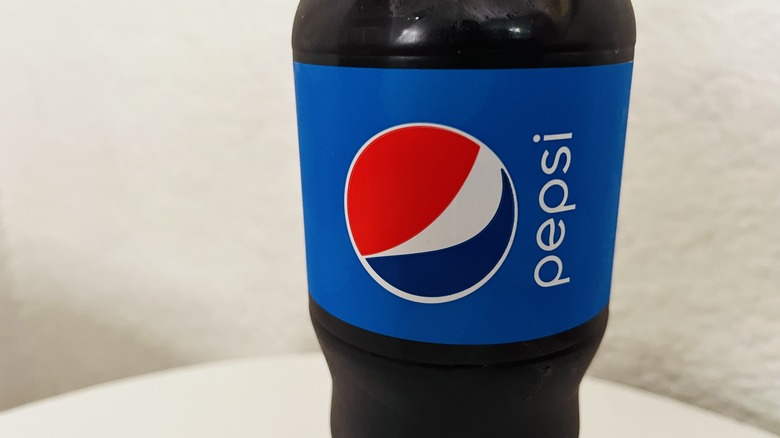 Plastic bottle of Pepsi