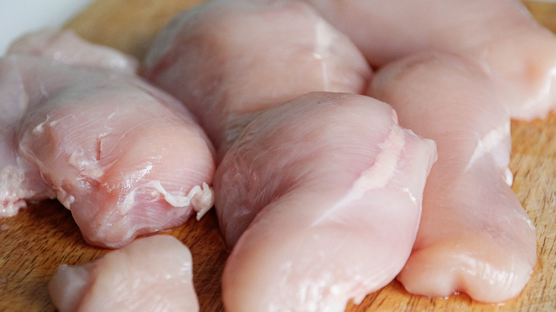 Raw chicken breasts