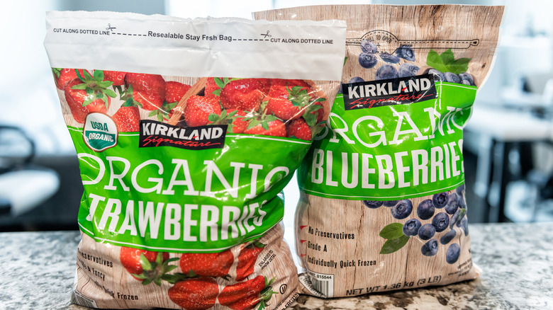 Bags of Kirkland frozen fruit