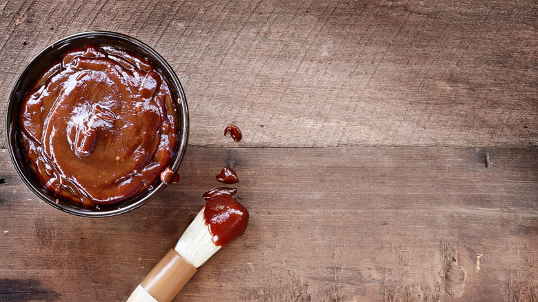 BBQ sauce with basting brush