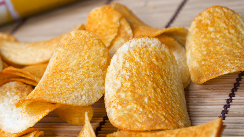 Pringles chips discarded on surface