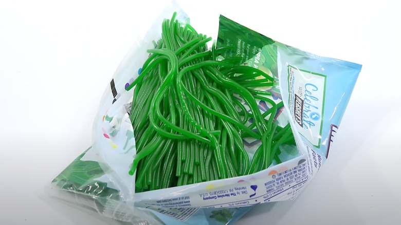 Open package of Twizzlers Green Apple Easter Grass