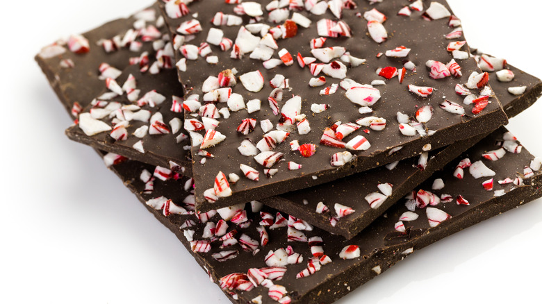 Dark chocolate peppermint bark