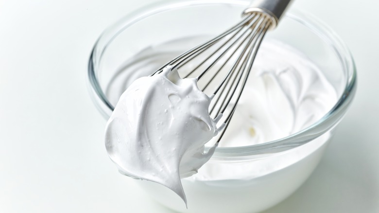 whipped cream on whisk