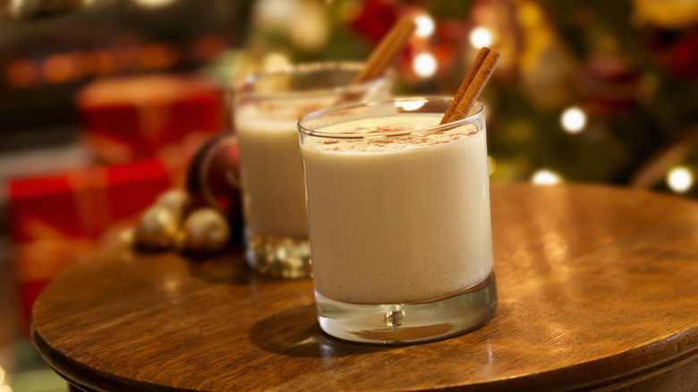 glasses of nutmeg on table