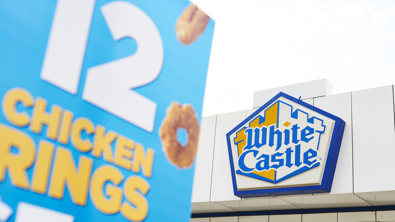 White Castle with chicken rings signage