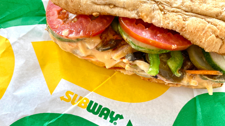 Subway sandwich with chicken