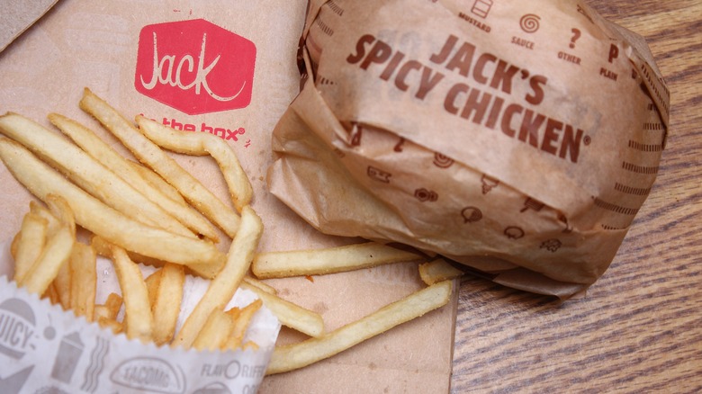 Jack's Spicy Chicken burger and fries