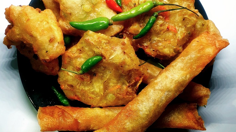 selection of fritters on plate