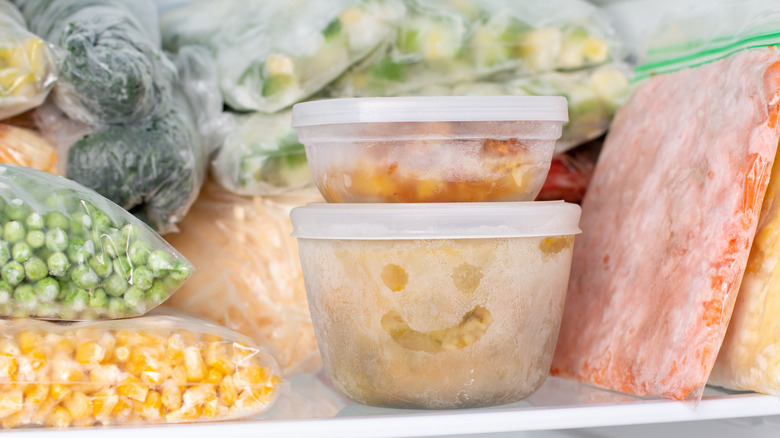 food in freezer