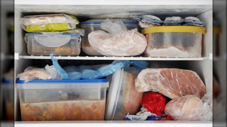 food in freezer