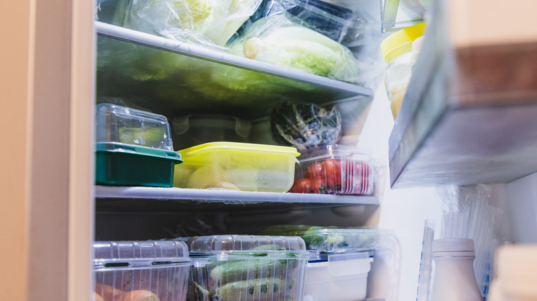 Interior of a refrigerator