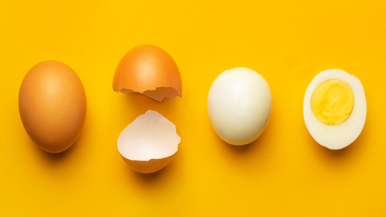 hard boiled egg and shell
