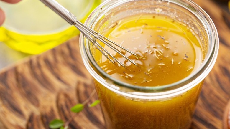 whisk in salad dressing