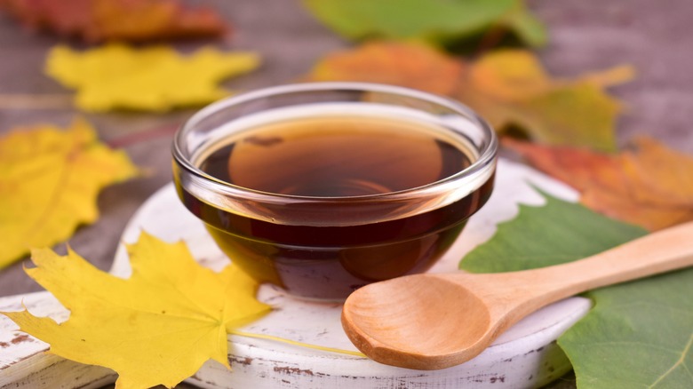 bowl of maple syrup