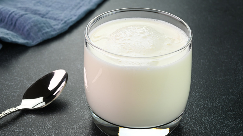 Glass of buttermilk