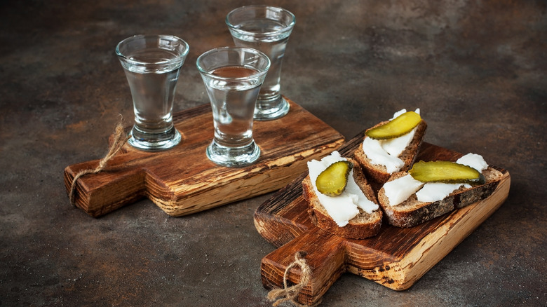 vodka shots and snacks