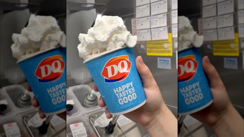 A Dairy Queen worker holds a Lemon Meringue Pie Blizzard