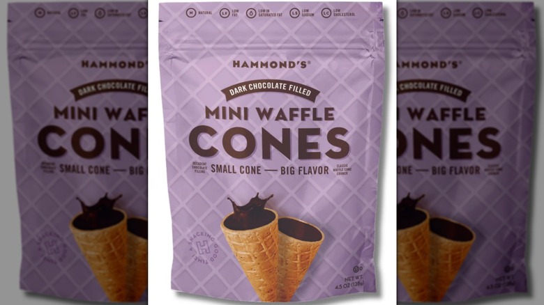 Hammond's Candies Dark Chocolate Filled Mini Waffles Cones