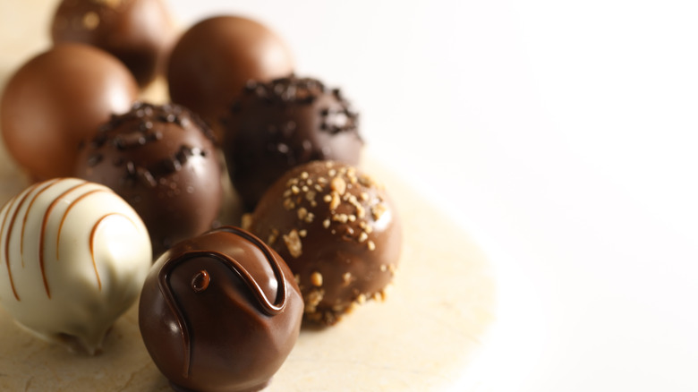 Assorted chocolate truffles