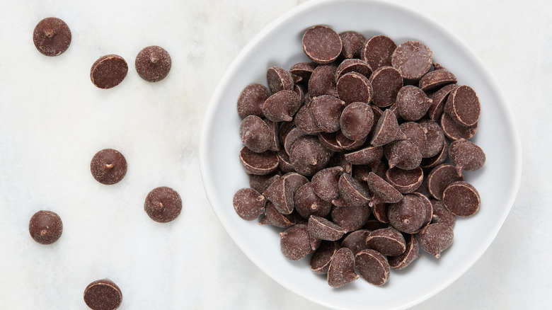 Bowl of chocolate drops