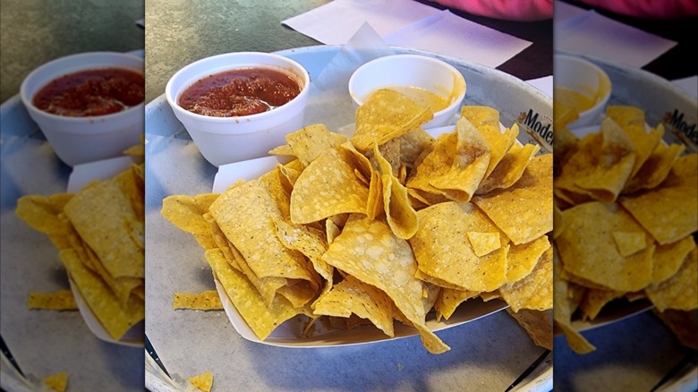 Tortilla chips and salsa from Rusty Taco
