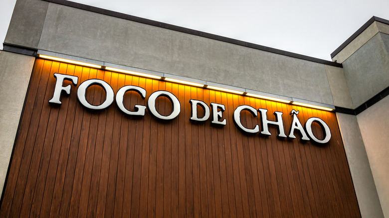 Fogo de Chão restaurant exterior with lighted sign