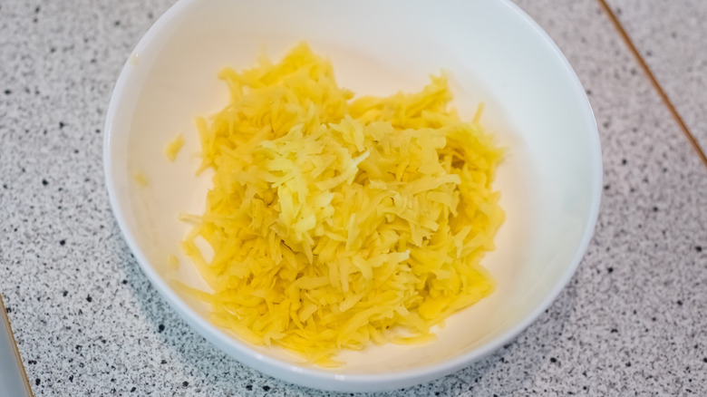 Bowl of shredded potato