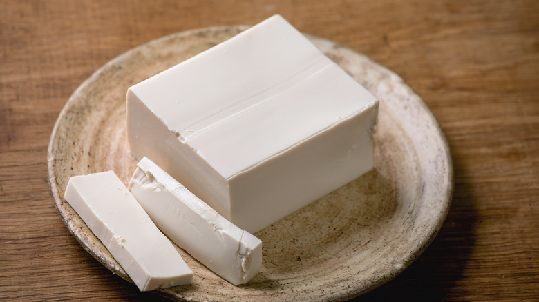 tofu on a plate