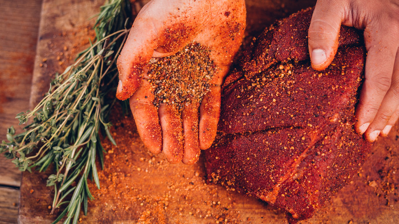 seasoning cut of meat