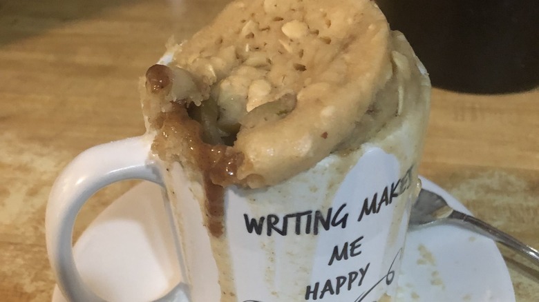 overflowing mug cake