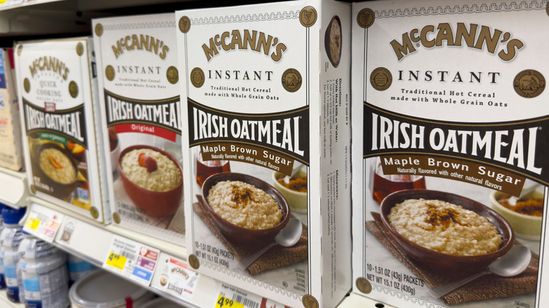 Boxes of McCann oatmeal