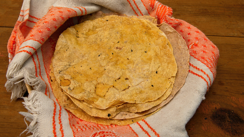 Stack of corn tortillas