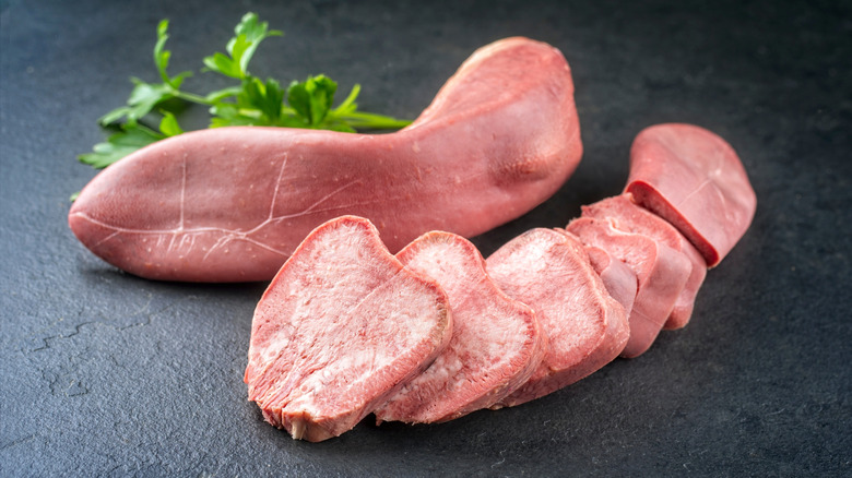 Raw beef tongue