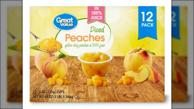 Great Value diced peaches cups