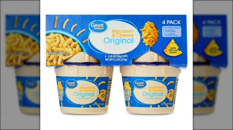 Walmart's Great Value macaroni and cheese cup packaging