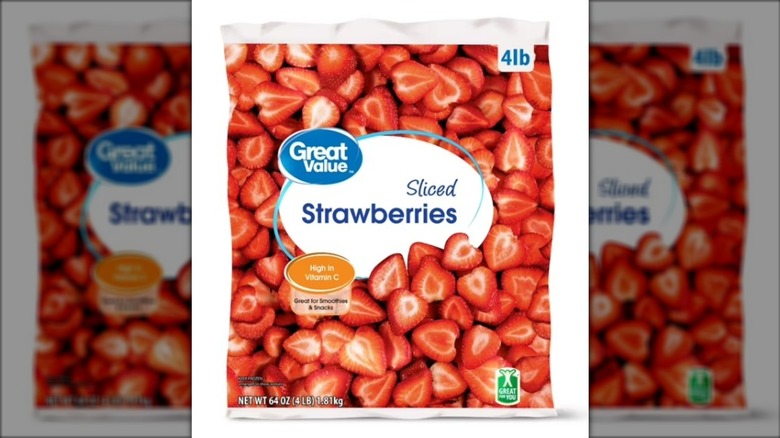 Great Value 64-ounce package of frozen strawberries