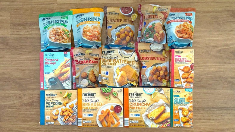 Assorted pre-cooked frozen seafood from Aldi