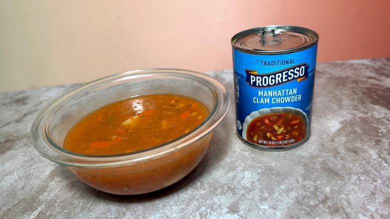 can and bowl of progresso chowder