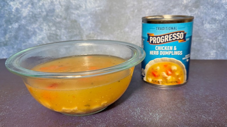 can and bowl of progresso chicken soup